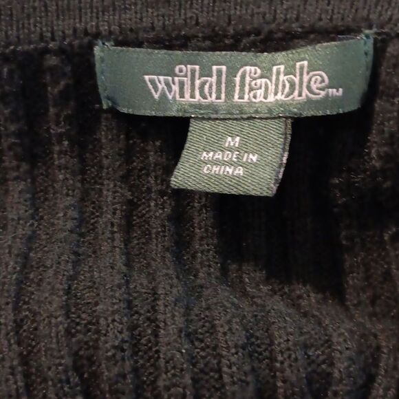 Wild Fable Black Off-the-Shoulder Sweater Ribbed Knit. Whimsigoth. Dark Summer. - Picture 10 of 12